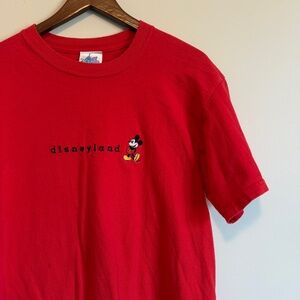 VTG 90s Y2K Disneyland Resort M/L T-Shirt Mickey Mouse Embroidered Minimalist